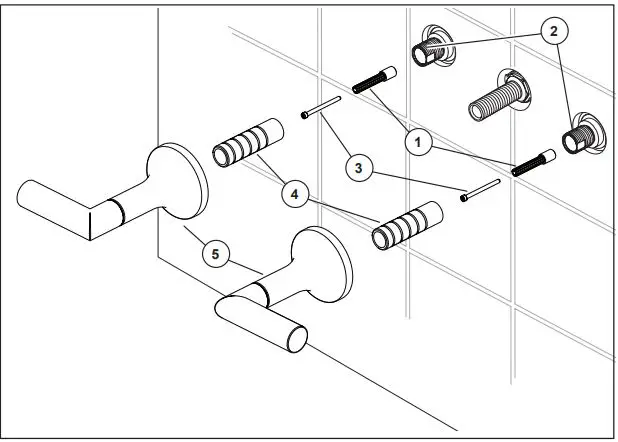 BRIZO T704 Two Handle Wall Mounted Tub Filler Instruction Manual - HANDLE INSTALLATION