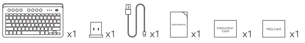 Fatelegend B0932SSZ99 Wireless Bluetooth Keyboard for iPad - Packing List