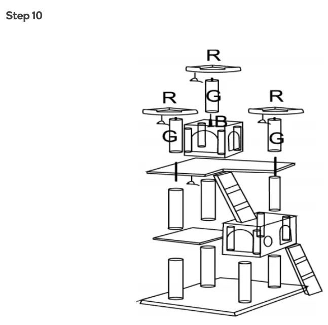 kogan KA170CTREEA Cat Scratching Post Tree - assembly10