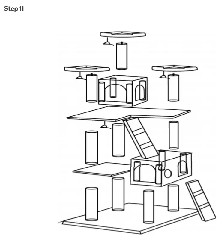 kogan KA170CTREEA Cat Scratching Post Tree - assembly11