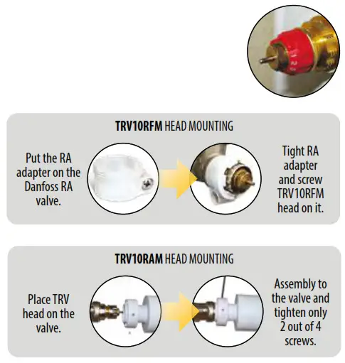 SALUS TRV10RFM Wireless Thermostatic TRV- Danfoss RA valve