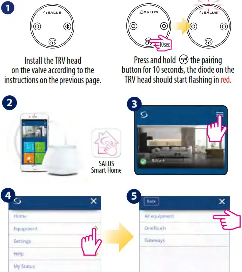 SALUS TRV10RFM Wireless Thermostatic TRV-Online mode