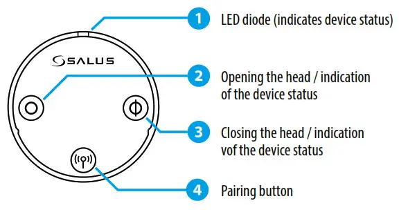 SALUS TRV10RFM Wireless Thermostatic TRV-User interface