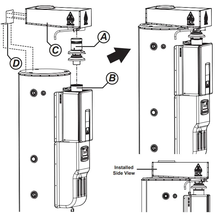 Rinnai Commercial and Common Flue System DD1 Flue Adapter-FLUE ADAPTER ASSEMBLY