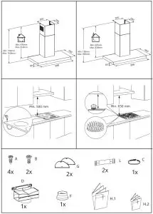 IKEA 403 83 .48 KULINARISK Wall Mounted Extractor Hood - figure 1