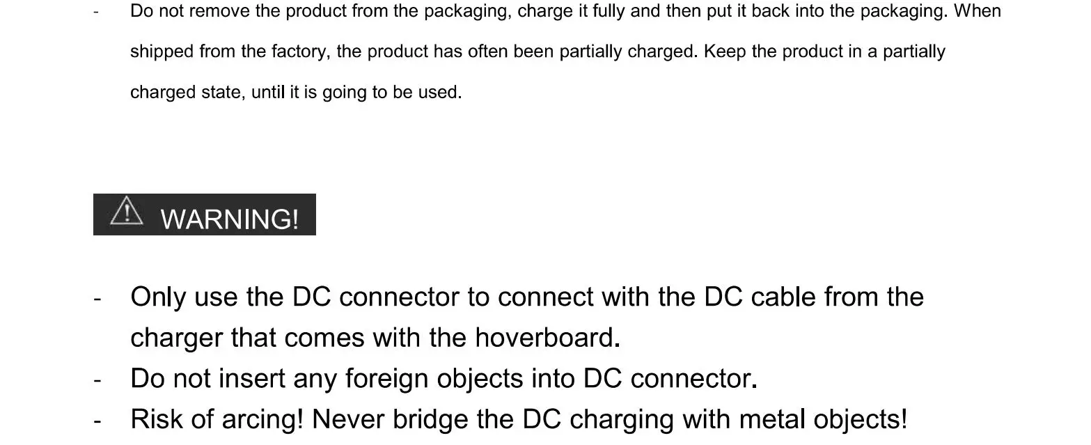 Denver HBO-6620 Hoverboard - Charging steps