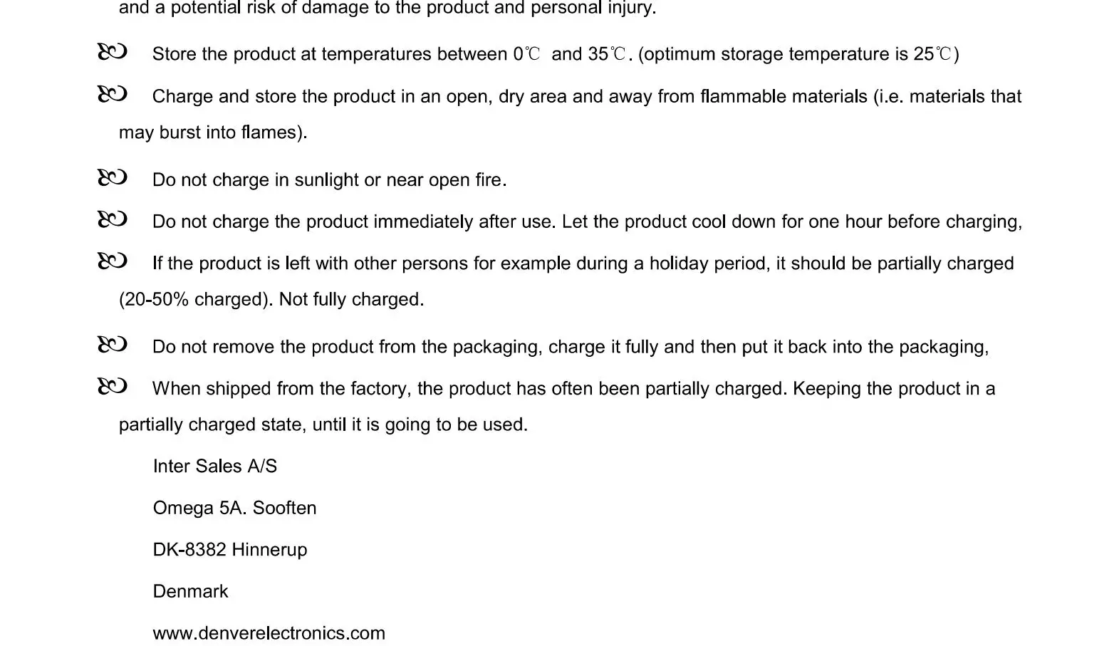 Denver HBO-6620 Hoverboard - Main Warnings 1