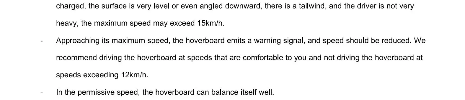 Denver HBO-6620 Hoverboard - Max. Speed