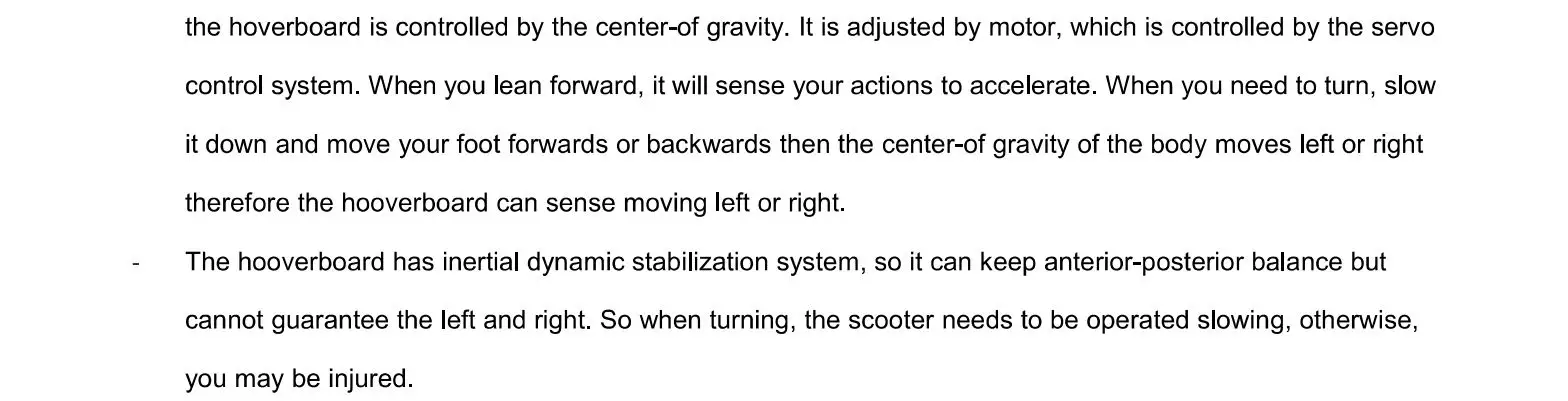 Denver HBO-6620 Hoverboard - Operating Principal