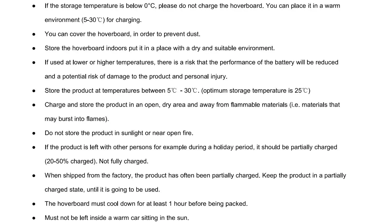 Denver HBO-6620 Hoverboard - storage