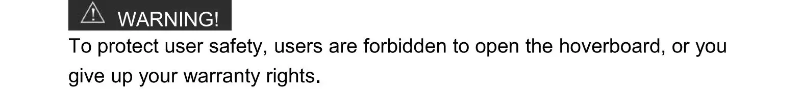 Denver HBO-6620 Hoverboard - warning