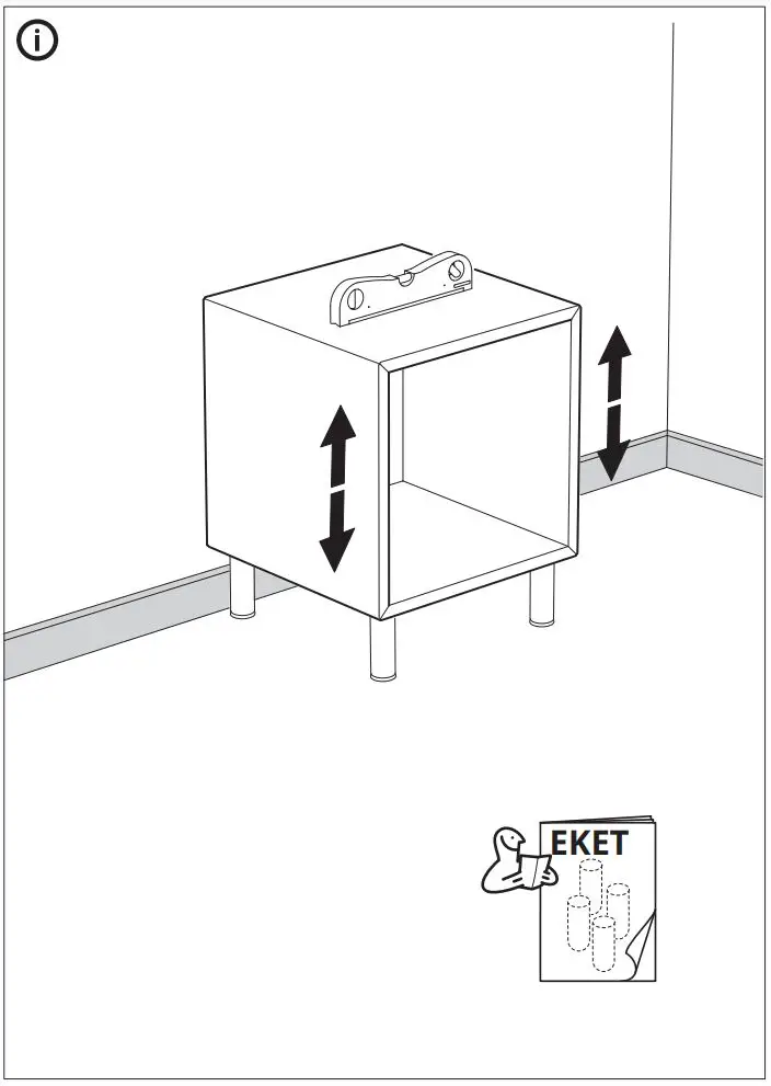 IKEA 103.321.22 EKET Cabinet Instruction Manual - Reading Manual Carefully