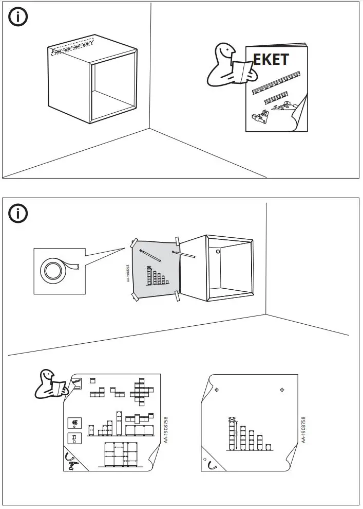 IKEA 103.321.22 EKET Cabinet Instruction Manual - Reading Manual Carefully