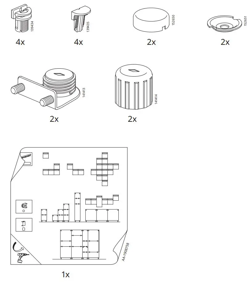IKEA 103.321.22 EKET Cabinet Instruction Manual - Screws