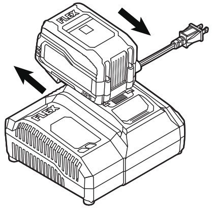 FLEX FX0321 24V 3.5Ah Stacked Lithium Battery - TO CHARGE THE BATTERY PACK
