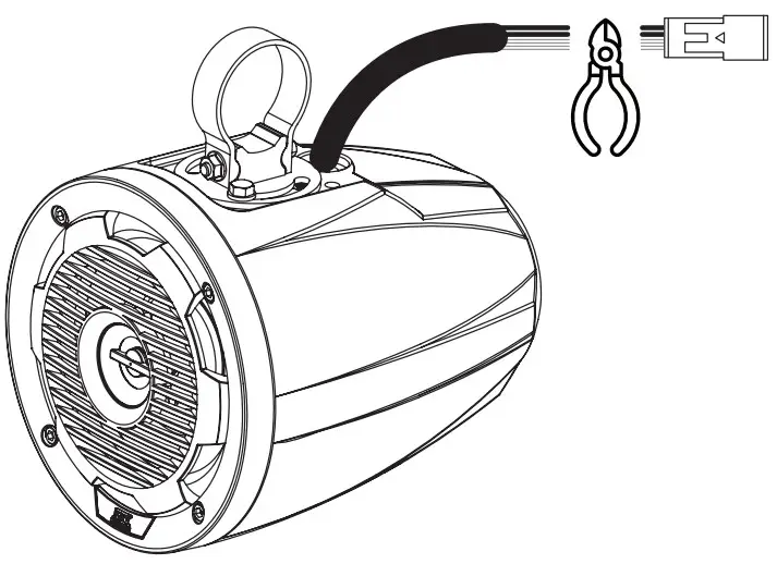 MTX AUDIO MUD65PL Cage Mount Speaker With RGB LEDS - wiring plug