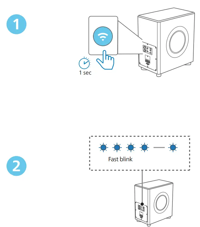 PHILIPS FW1 Wireless Subwoofer and Speaker - connection