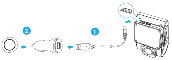 VIOFO A129 Duo Full HD 1080P Front and Rear Camera - Connecting to Power