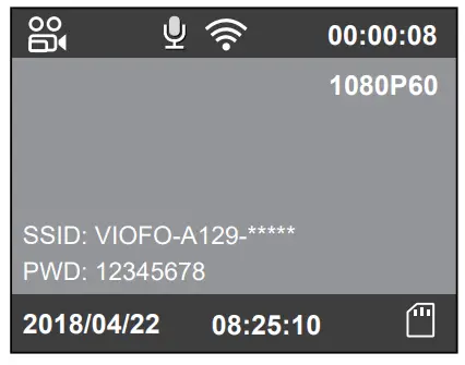 VIOFO A129 Duo Full HD 1080P Front and Rear Camera - Smartphone