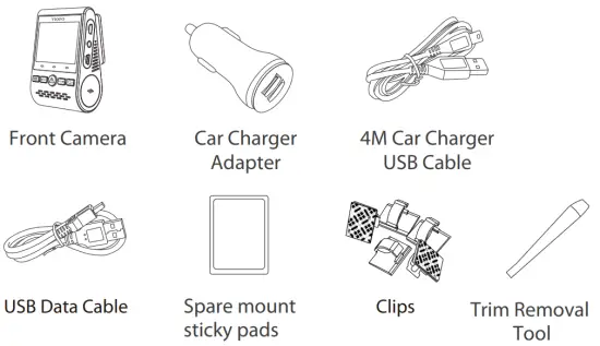 VIOFO A129 Duo Full HD 1080P Front and Rear Camera - Standard Items