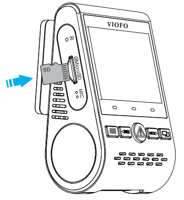VIOFO A129 Duo Full HD 1080P Front and Rear Camera - memory card.