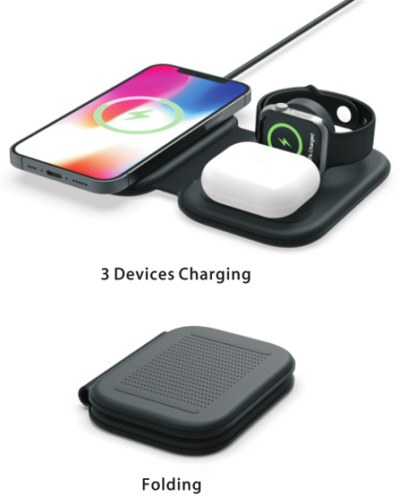 Shenzhen Maizhan Technology MZF20SABC Magnetic Folding 3 In 1 Wireless Charger - Fig1