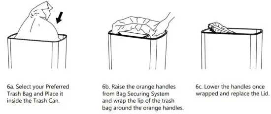 Kraus KTCS 10 Automatic Sensor Trash Can - Trash Bag