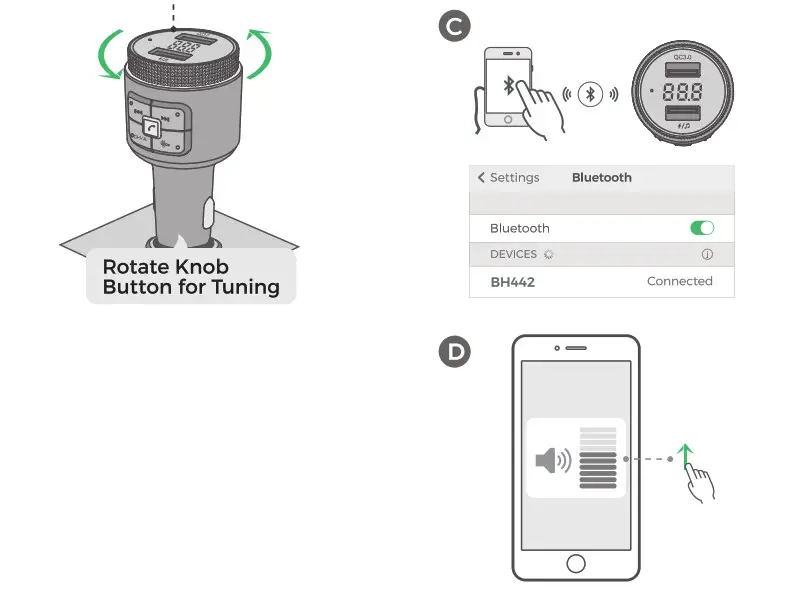 OCTESO 2022 Bluetooth FM Transmitter for Car - Manual Tuning 2