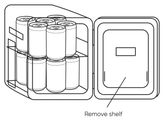Interior, top and bottom shelf view