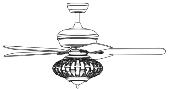 COSTWAY ES10055US 52 Inch Ceiling Fan Lamp