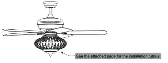 COSTWAY ES10055US 52 Inch Ceiling Fan Lamp - crystal