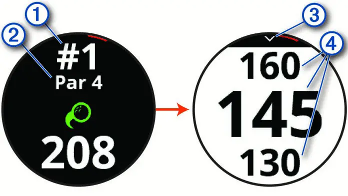 GARMIN Golf Watch CBig Numbers Mode