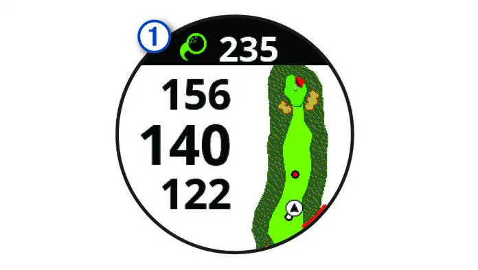 GARMIN Golf Watch Measuring a Shot with
