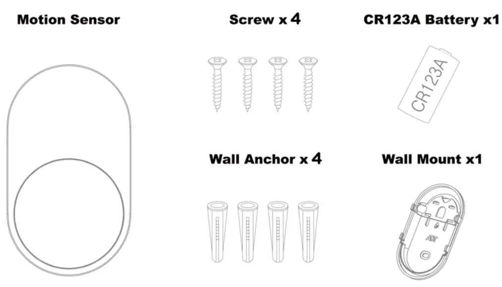 SERCOMM SSM5R0 29 PIR Motion Sensor - Package Contents