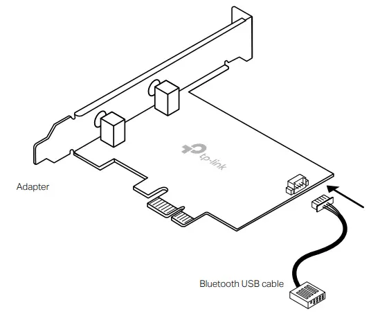 tp-link AXE5400 Wi Fi 6E Bluetooth 5 2 PCIe Adapter Archer - USB cable