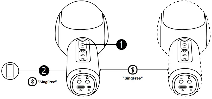 STAGE sound Stage SingFree Karaoke Microphone System - BLUETOOTH MODE