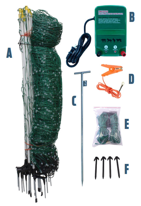 STARKLINE Electric Netting Kit - Check to make sure you have all of the following components