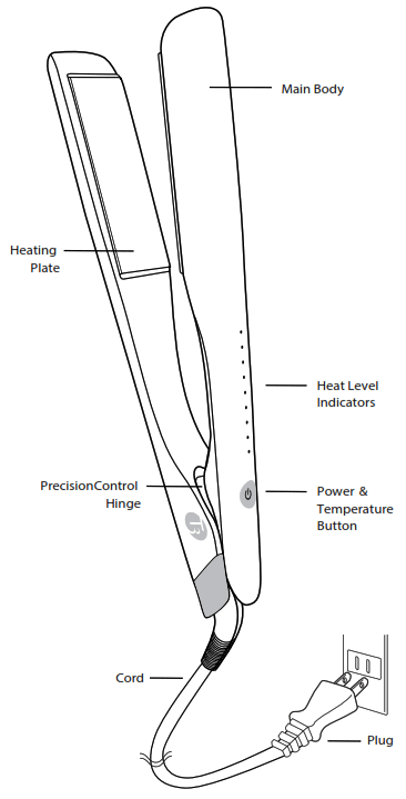 T3 77530 Lucea 1.5-Inch Professional Straightening and Styling Iron - plug
