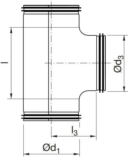 Lindab TCKPU T Piece Short for Casting - Figure