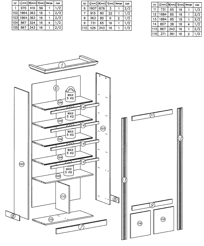 OTTO 3815856182 Home Affaire Westminster Shelf - fig 1
