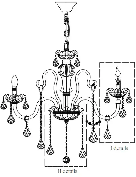 Paul Neuhaus 3081 97 Gracia Traditional Champagne Chandelier - overview 5