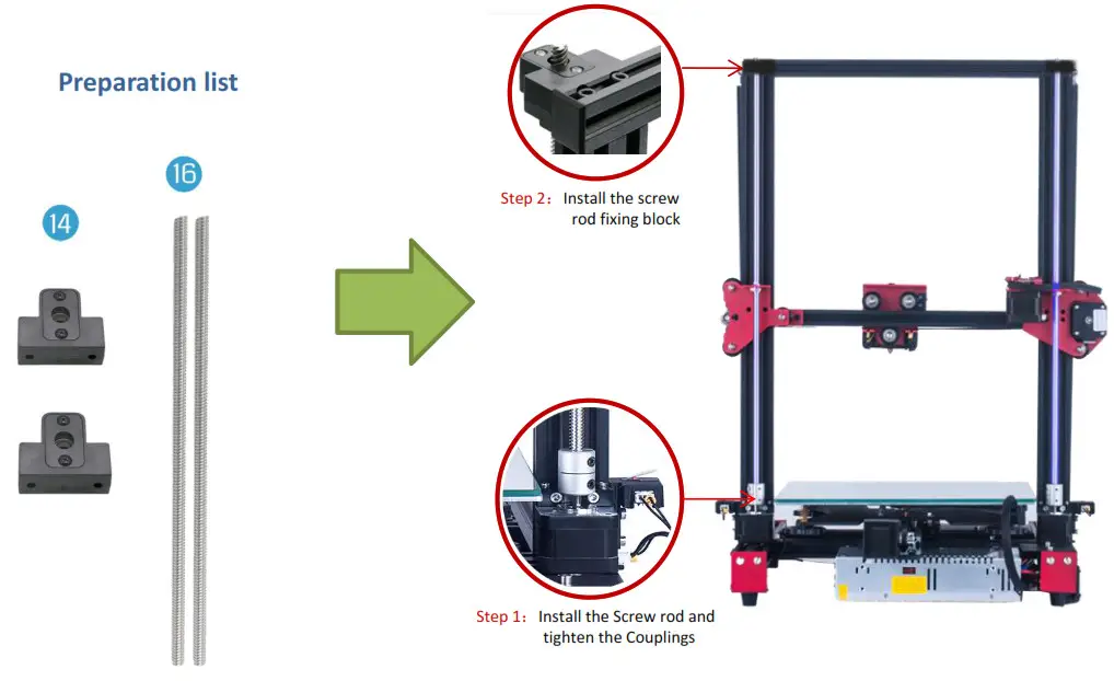 Pyramind 3D Printer - Part 4 Installing screw rod