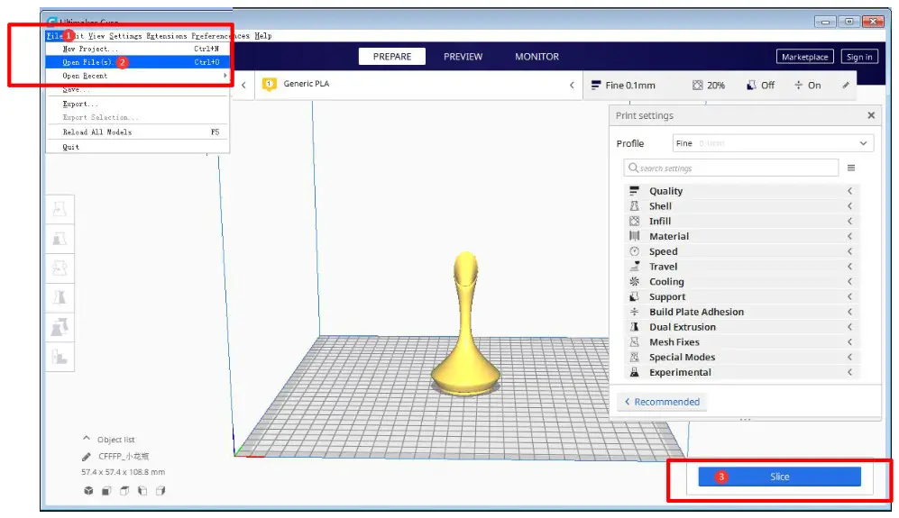 Pyramind 3D Printer - Start printing