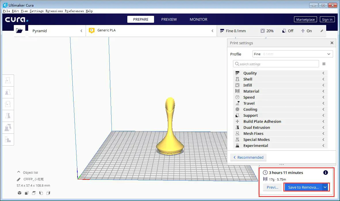 Pyramind 3D Printer - Start printing2