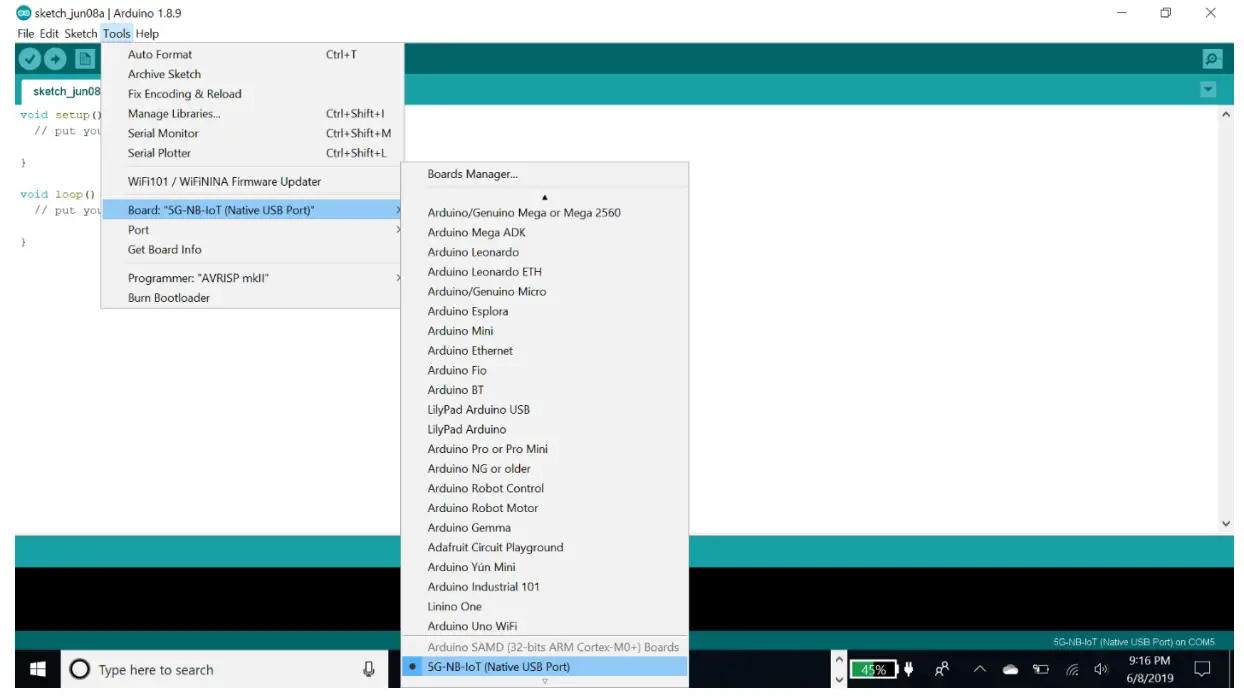 5GHUB BG95-M3 USB Dongle - Arduino IDE 4