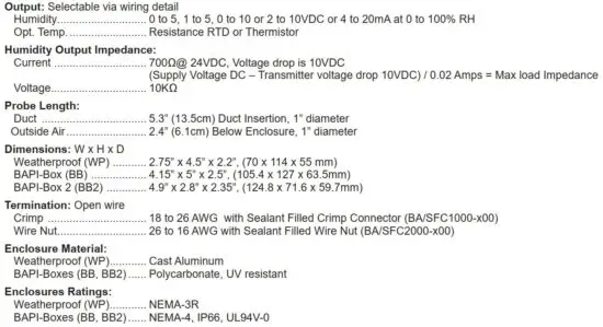FIG 7 Specifications