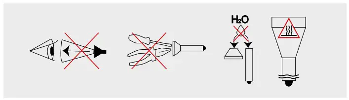 ARMYTEK ELF C2 Multi Flashlight - Warnings