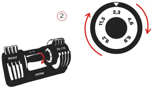 FITFIU PA-115-Adjustable-Dumbbell-2.3-11.5-kg-fig-4