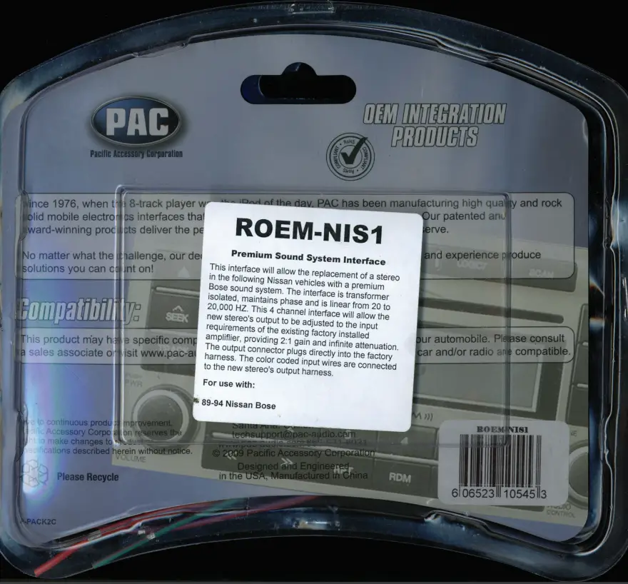 PAC OEM 1 Cables for Replacing Factory Head Unit - RCA cable2