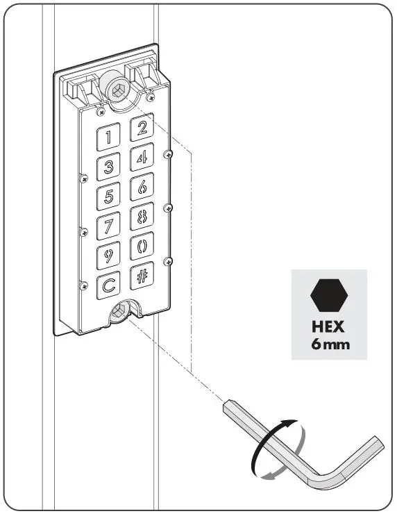 LOCINOX SlimStone-2 keypad - Position the SlimStone-2 and tighten both Quick-Fix.
